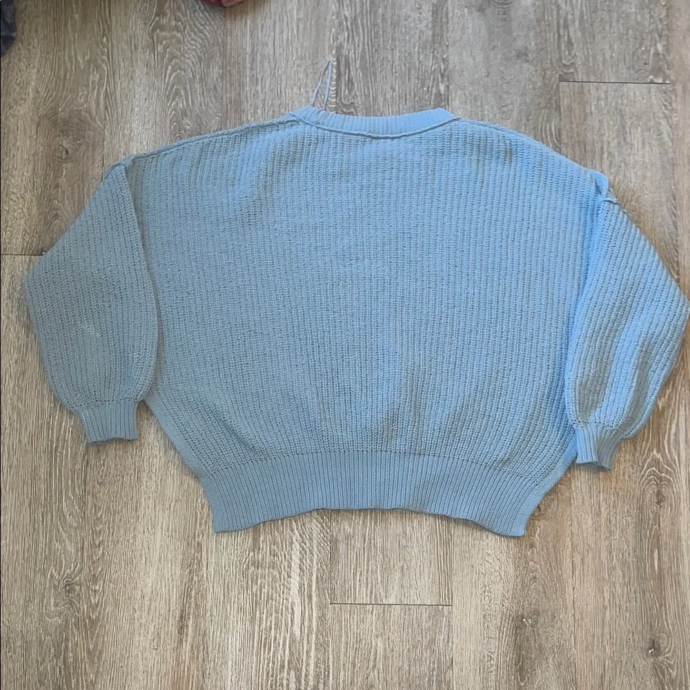 Aerie Light Blue Crew Neck Sweater oversized small pullover - Picture 7 of 7